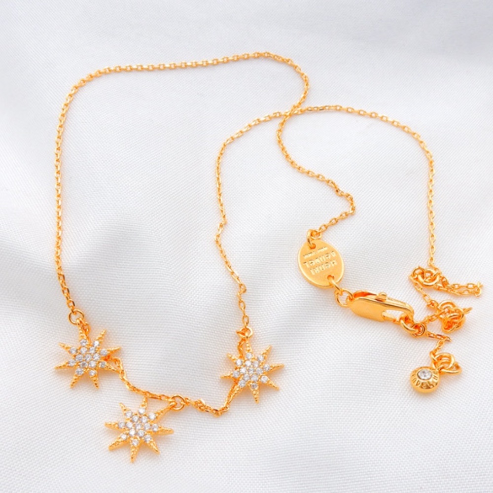 Henri Bendel crystal gold necklace
